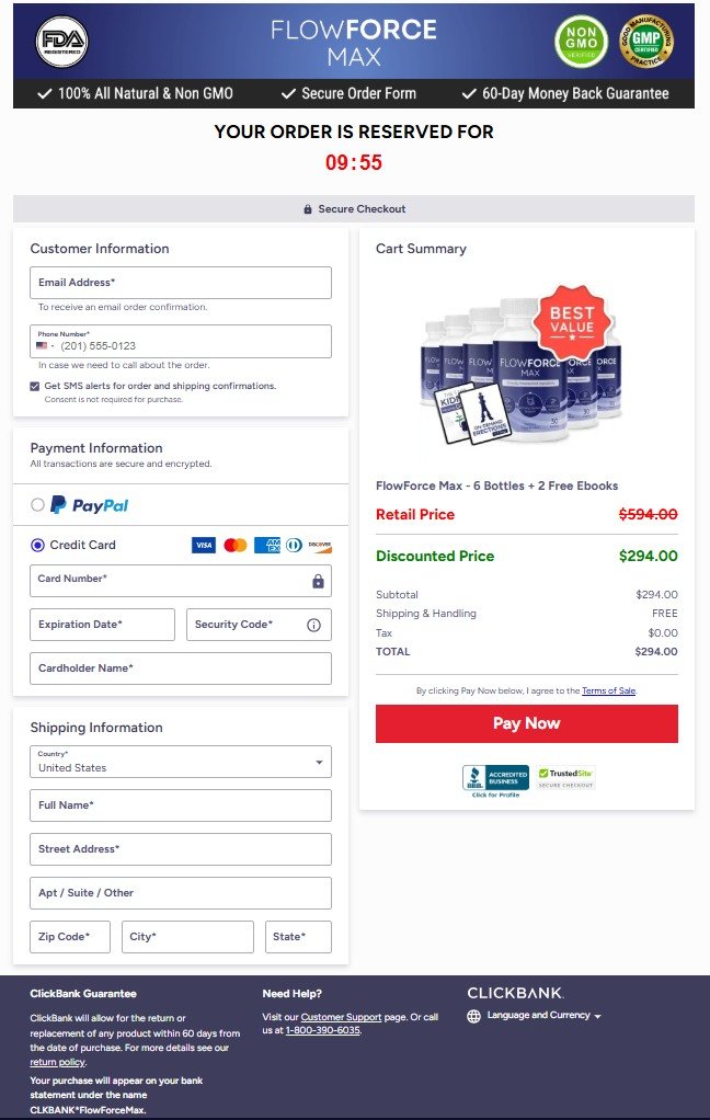 FlowForce Max safe and secure checkout